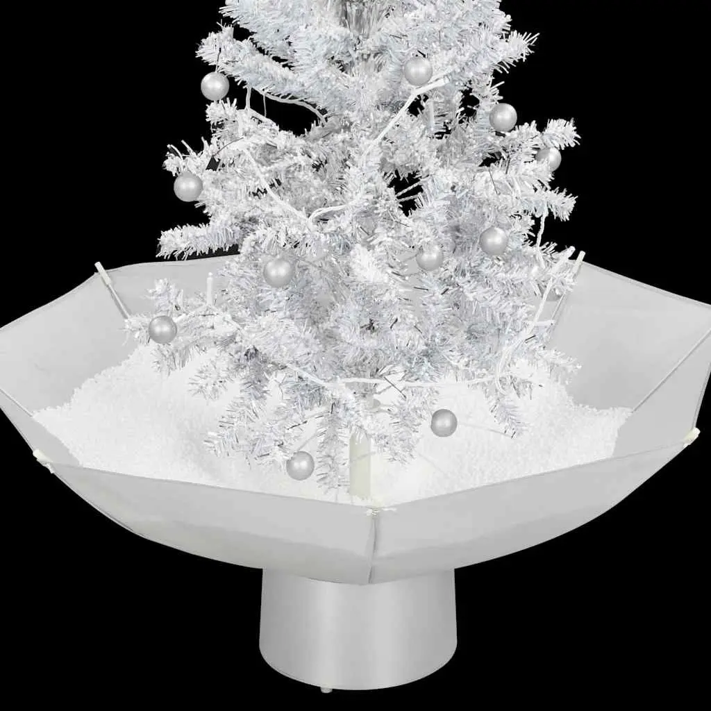 White Snowing Christmas Tree with Lights, 75cm
