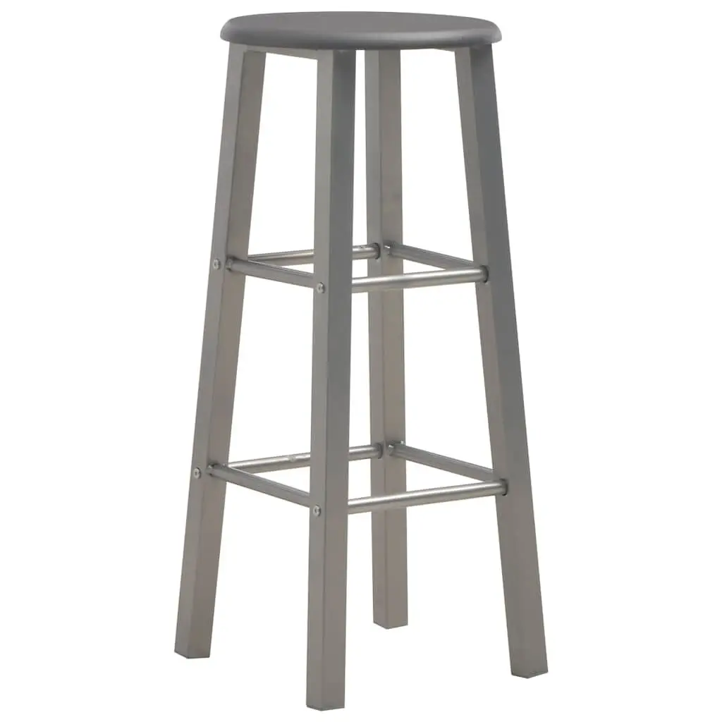 Bar Stools Set of 2 Anthracite Contemporary Seating with Footrests Easy Assembly