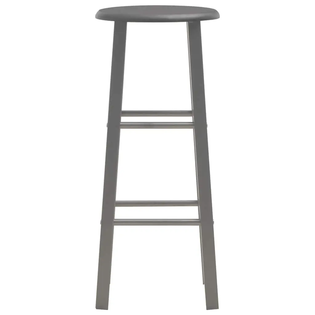 Bar Stools Set of 2 Anthracite Contemporary Seating with Footrests Easy Assembly