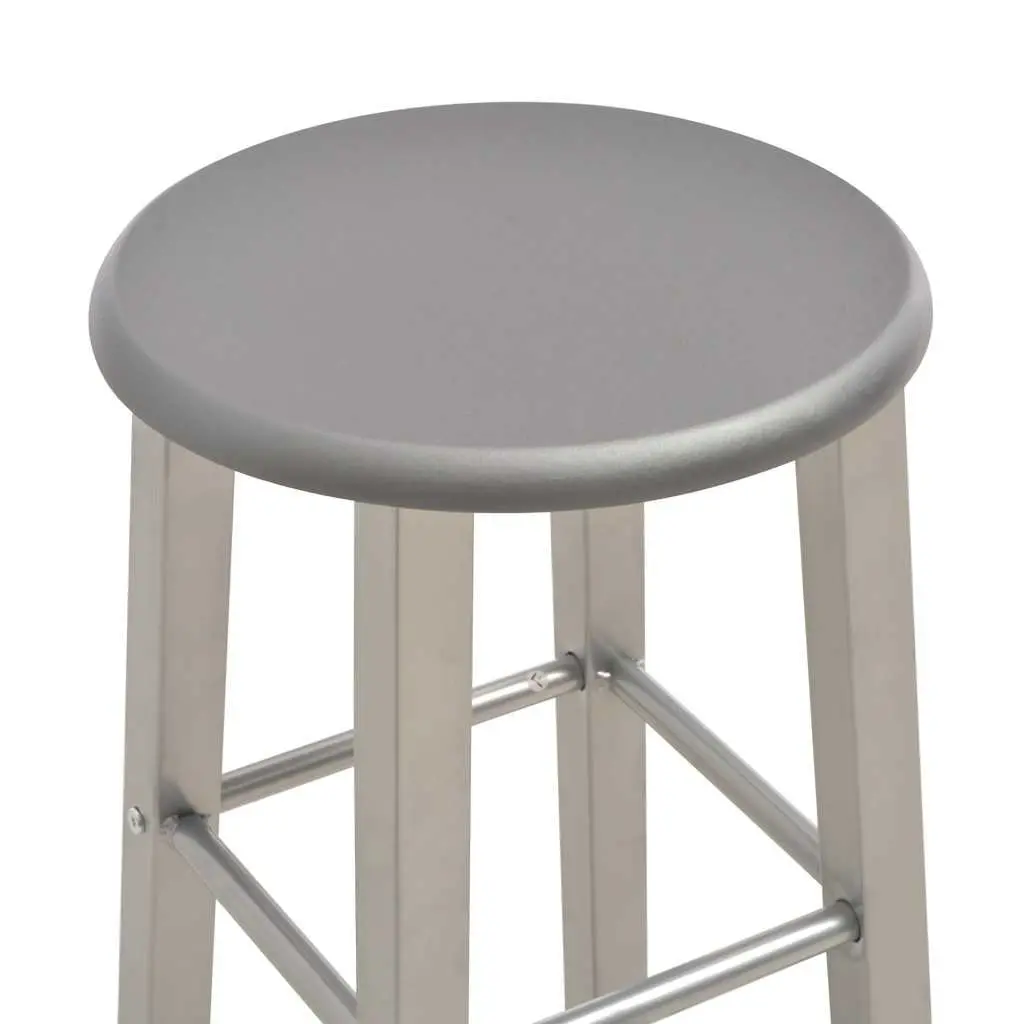 Bar Stools Set of 2 Anthracite Contemporary Seating with Footrests Easy Assembly