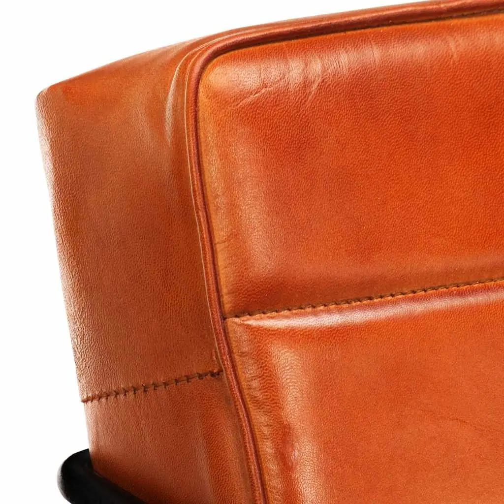 Real Leather Armchair Brown Lounge Chair Comfortable Reading Relaxing Living