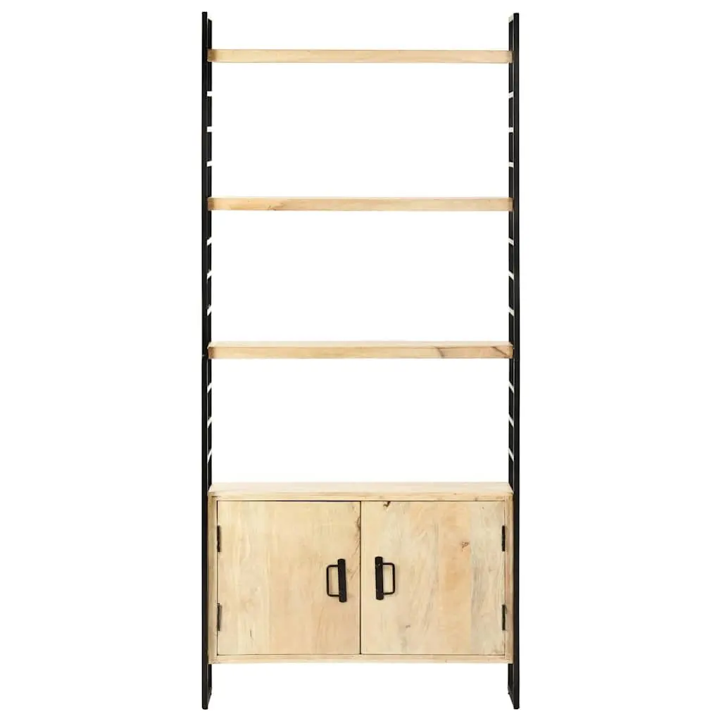 4-Tier Bookcase Home Office 80x30x180 cm Solid Mango Wood Brown Industrial Shelving Unit