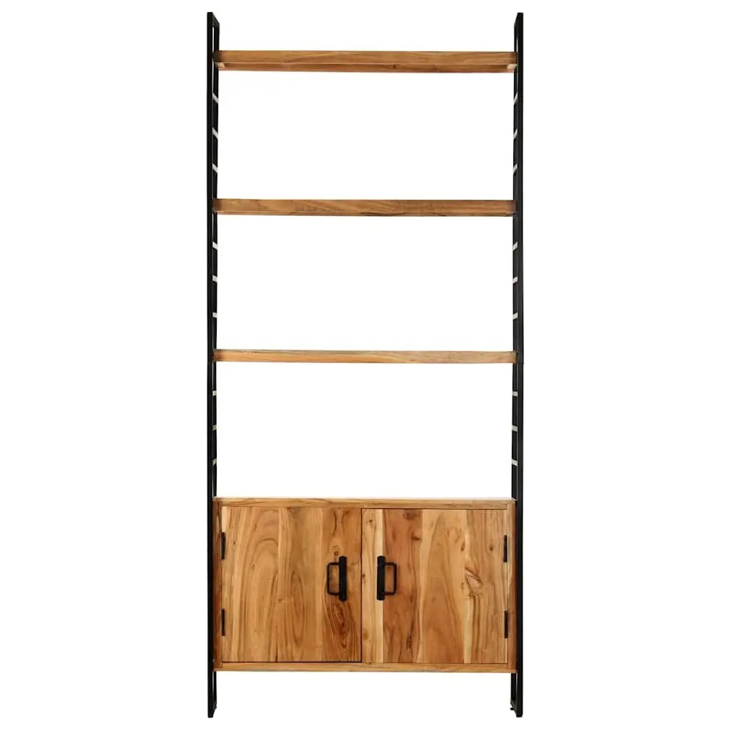 4-Tier Bookcase for Home or Office 80x30x180cm Rough Mango Wood Industrial Shelving Storage Display