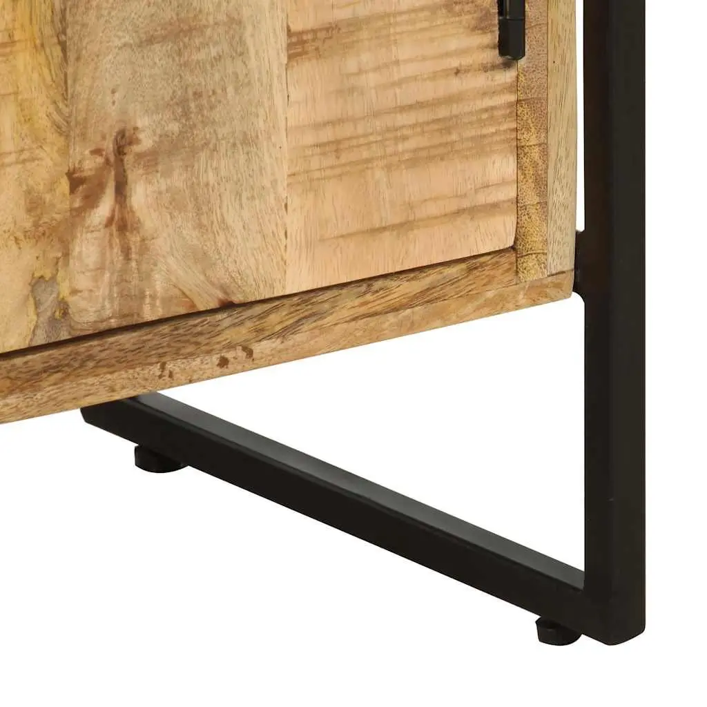 4-Tier Bookcase for Home or Office 80x30x180cm Rough Mango Wood Industrial Shelving Storage Display
