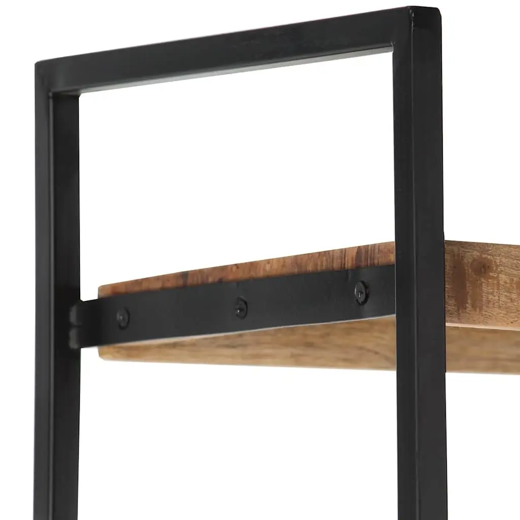 4-Tier Bookcase for Home or Office 80x30x180cm Rough Mango Wood Industrial Shelving Storage Display