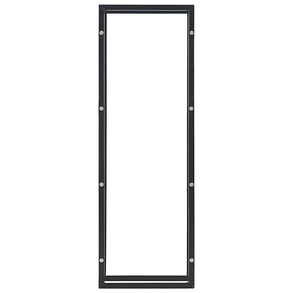 Firewood Rack Steel Log Holder Black Rectangular Storage Heavy Duty Fireplace