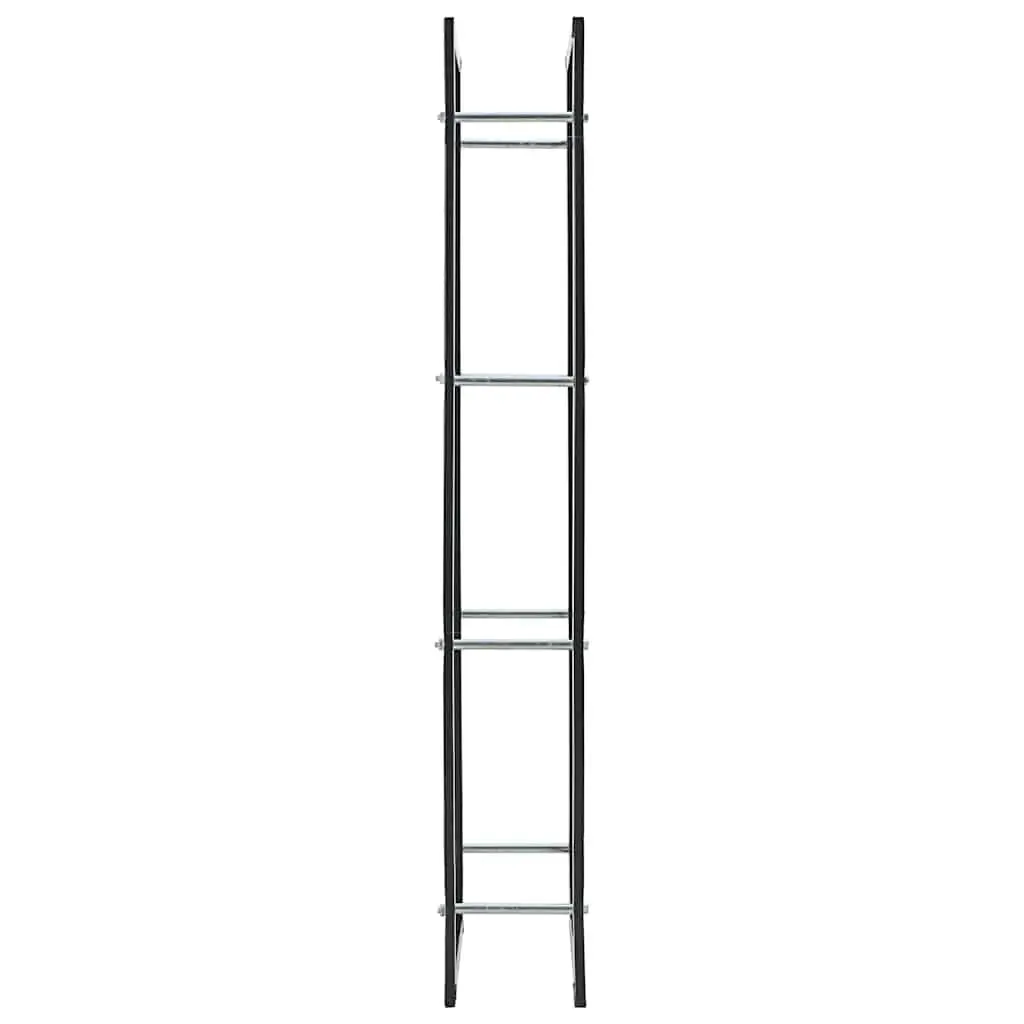 Firewood Rack Steel Log Holder Black Rectangular Storage Heavy Duty Fireplace