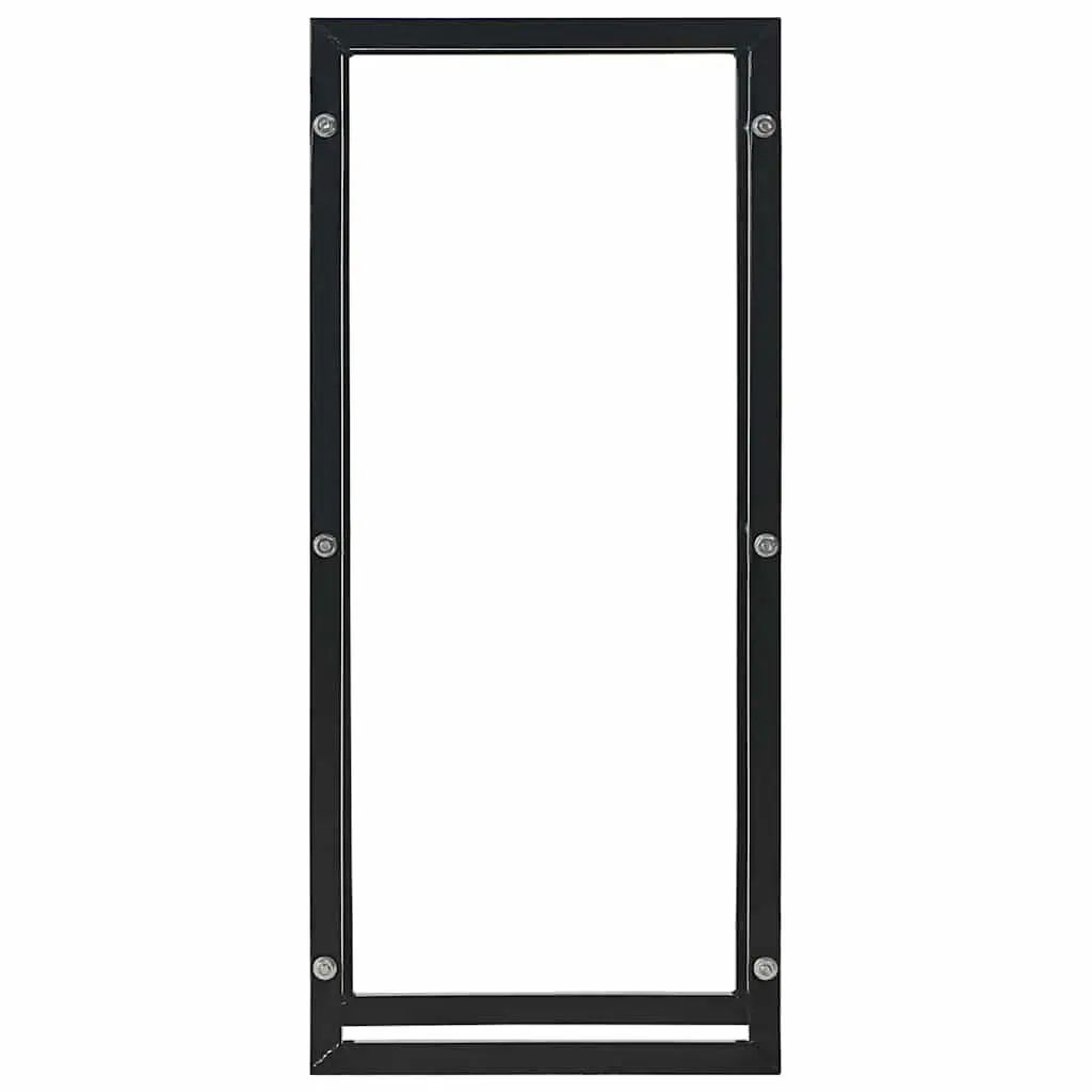 Firewood Rack Black Steel Log Storage Holder Fireplace 44 x 20 x 100 cm