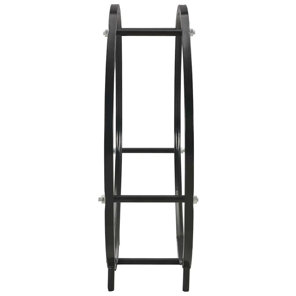 Firewood Rack Black Steel Log Holder Storage Fireplace Use 70 x 20 x 70 cm