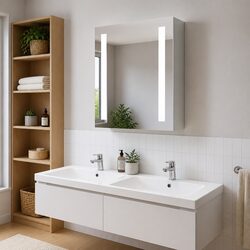 Factual LED Bathroom Mirror Cabinet, 50x13x70cm Dimensions