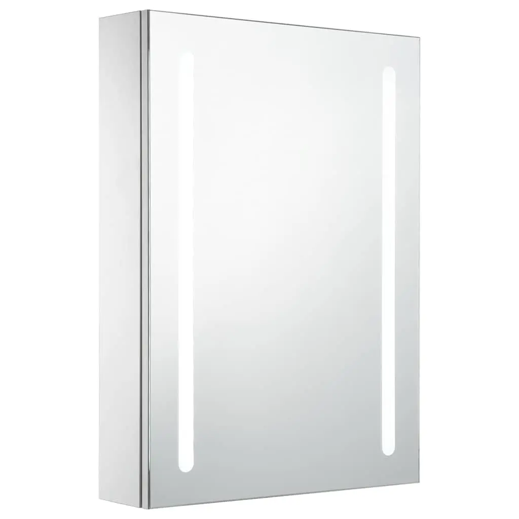 LED Bathroom Mirror Cabinet Wall Mounted Vanity Storage 50x13x70cm White