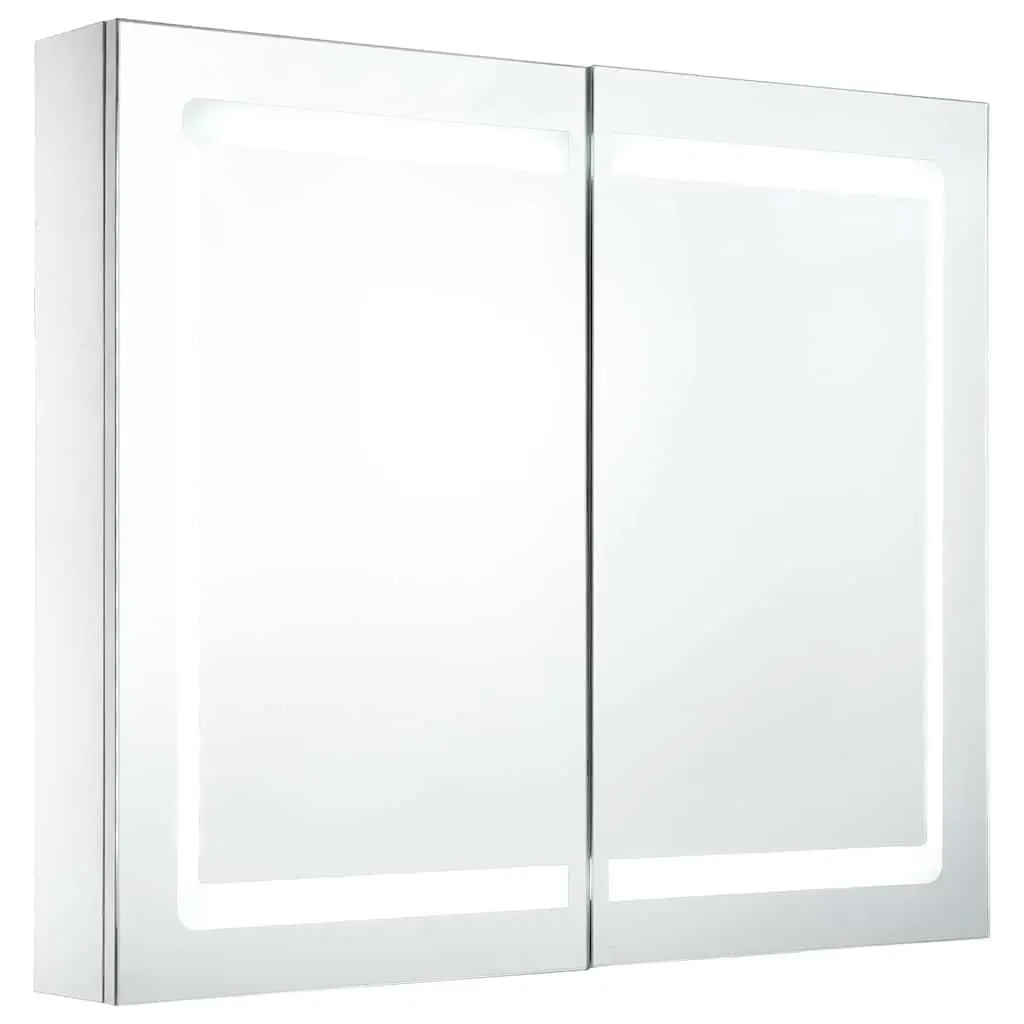 LED Bathroom Vanity Mirror Cabinet Wall Mounted Storage White 80x12.2x68cm
