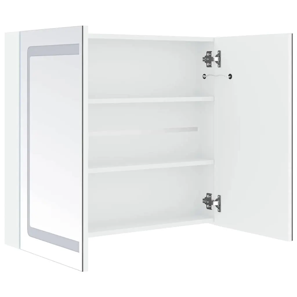 LED Bathroom Vanity Mirror Cabinet Wall Mounted Storage White 80x12.2x68cm