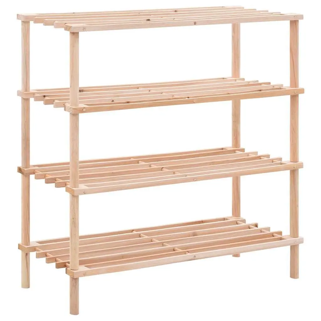 4-Tier Wooden Shoe Rack Storage Organiser Entryway Shelf Beige