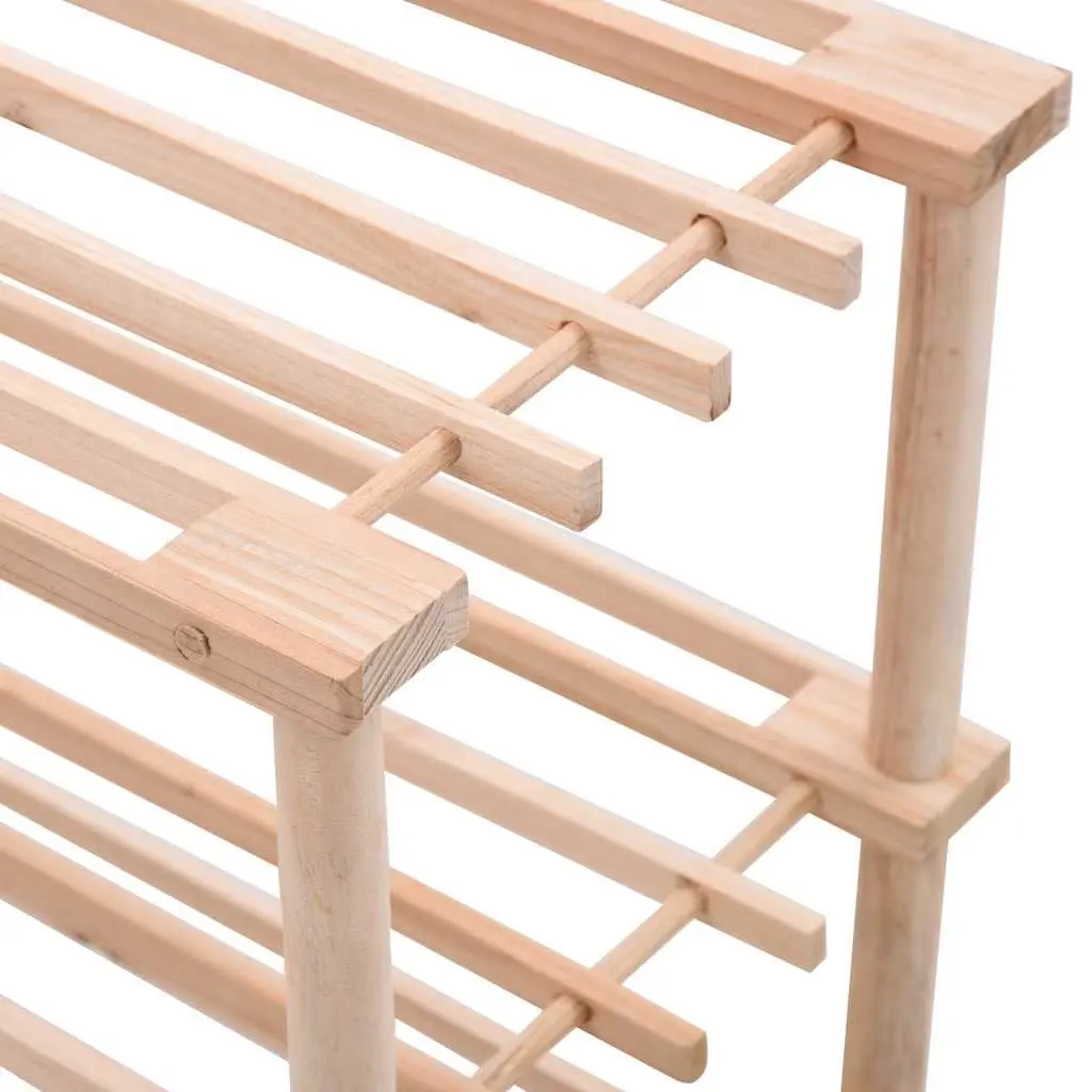4-Tier Wooden Shoe Rack Storage Organiser Entryway Shelf Beige