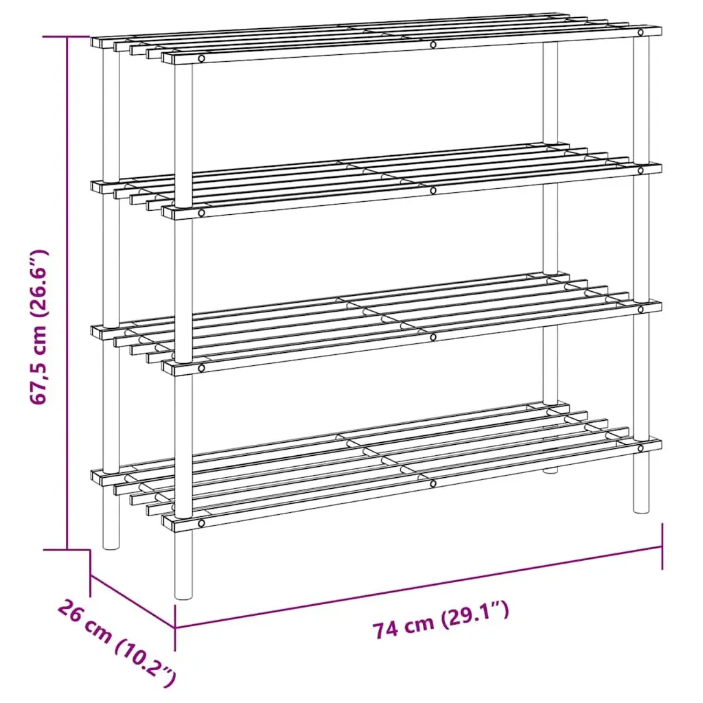 4-Tier Wooden Shoe Rack Storage Organiser Entryway Shelf Beige