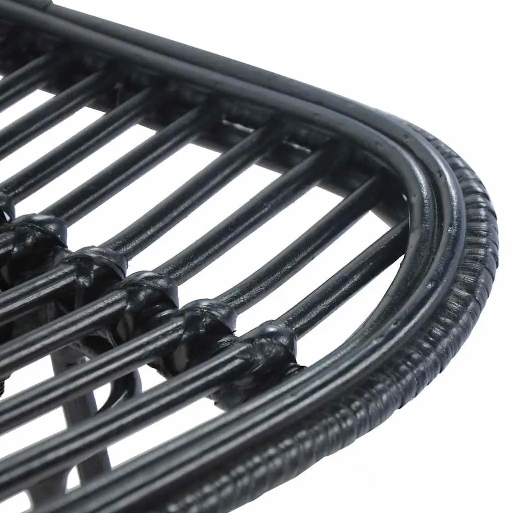 Bar Stools Kitchen Counter Black Rattan Seating 2 Piece