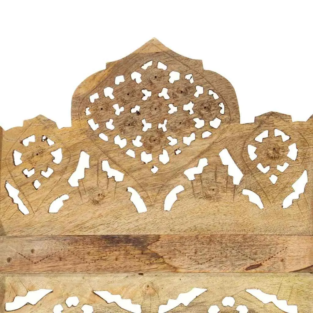 4-Panel Room Divider in Solid Mango Wood