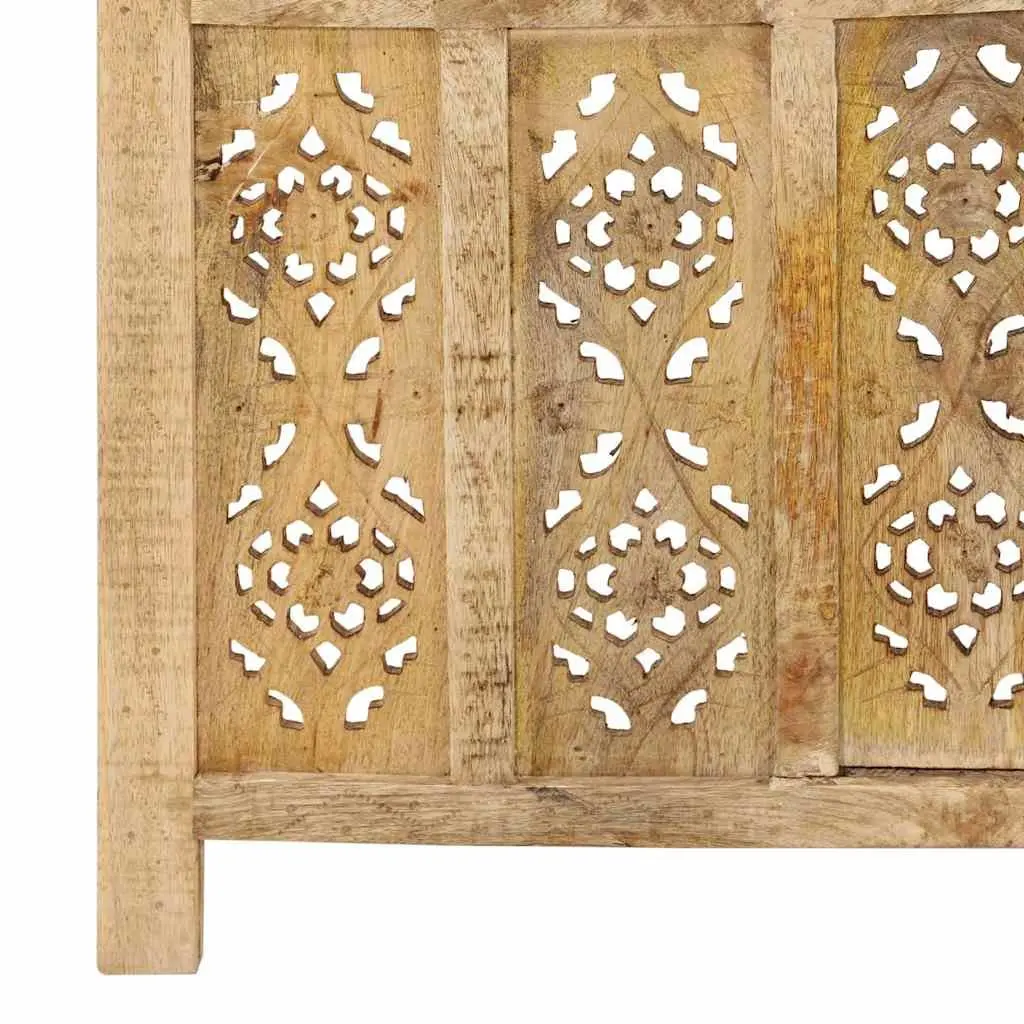 4-Panel Room Divider in Solid Mango Wood