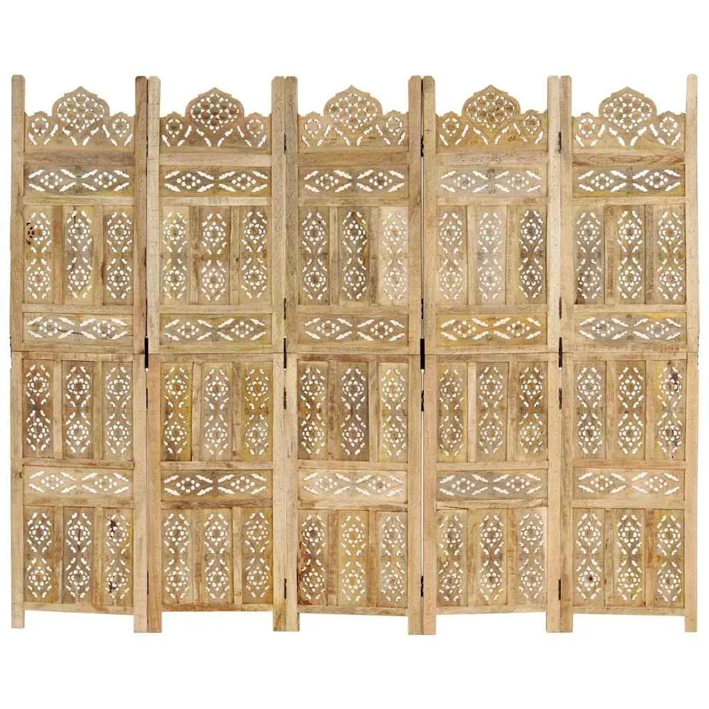 5-Panel Hand Carved Room Divider