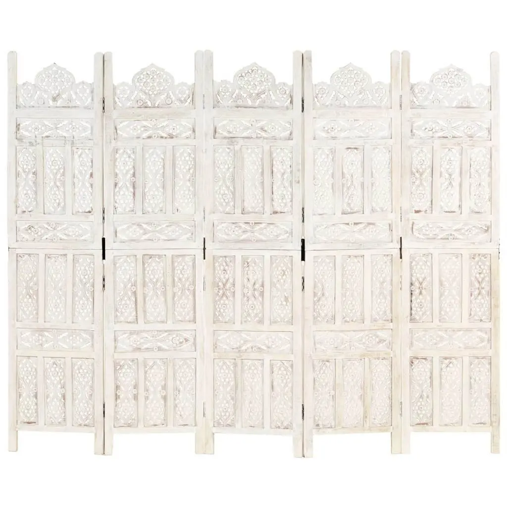 Hand Carved 5-Panel Room Divider