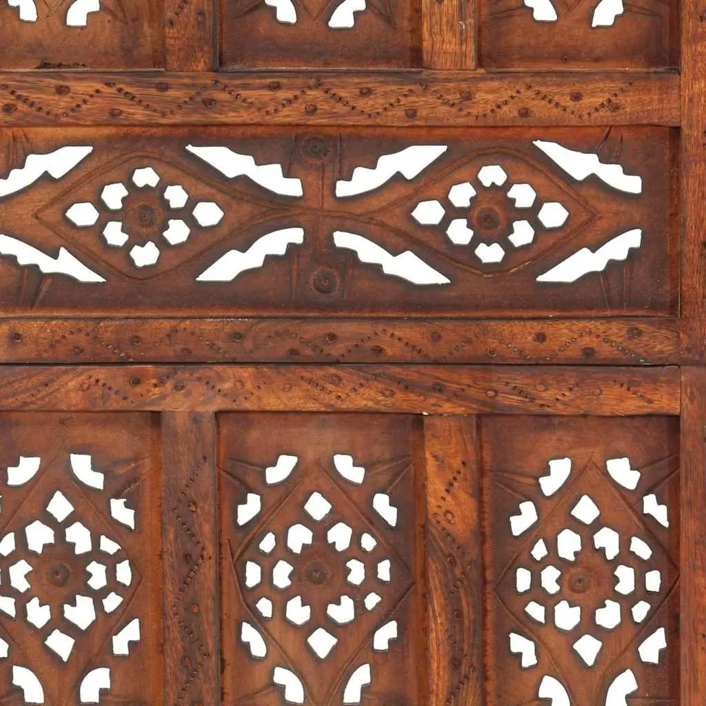 Hand Carved 3-Panel Room Divider