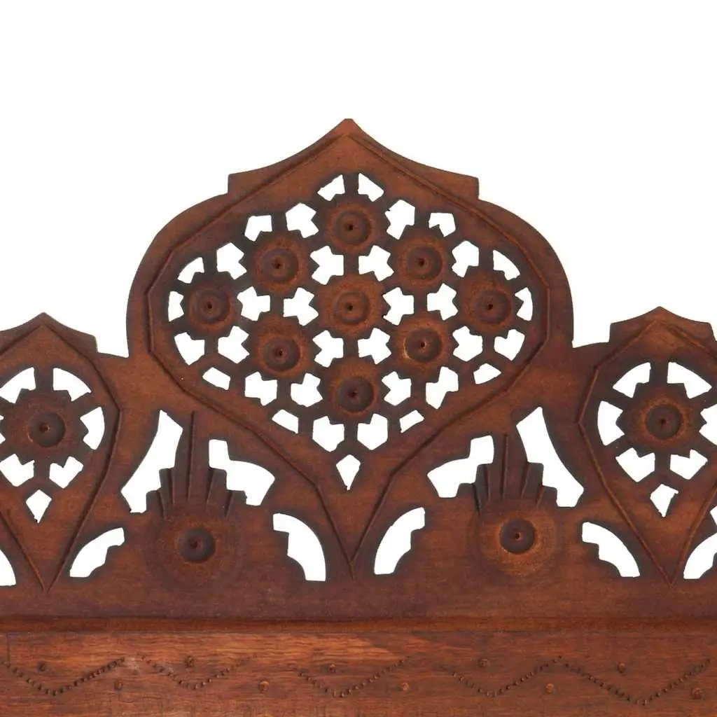 5-Panel Wooden Room Divider in Brown