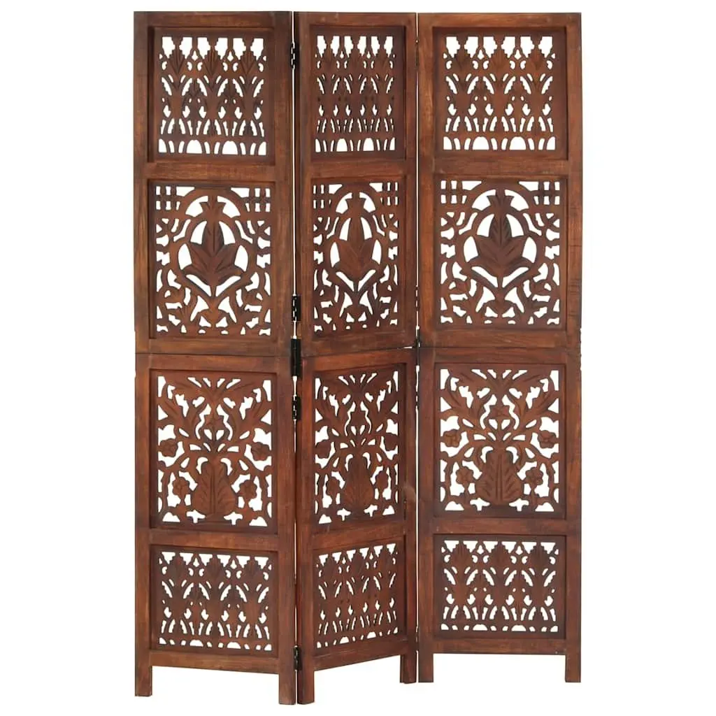 Hand Carved 3-Panel Room Divider