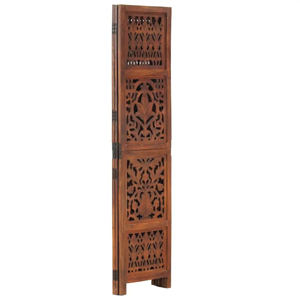 Hand Carved 3-Panel Room Divider