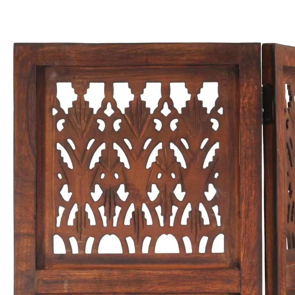 Hand Carved 3-Panel Room Divider