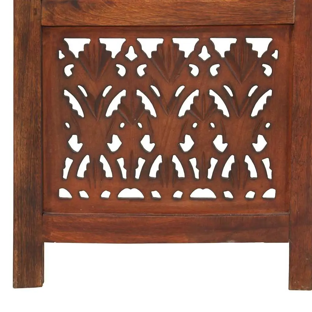 Hand Carved 3-Panel Room Divider