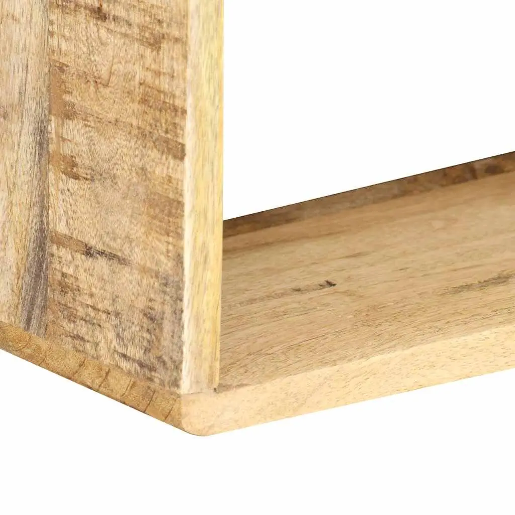Wall Cube Shelf Set 3 Pieces Solid Mango Wood Brown Storage Display Floating