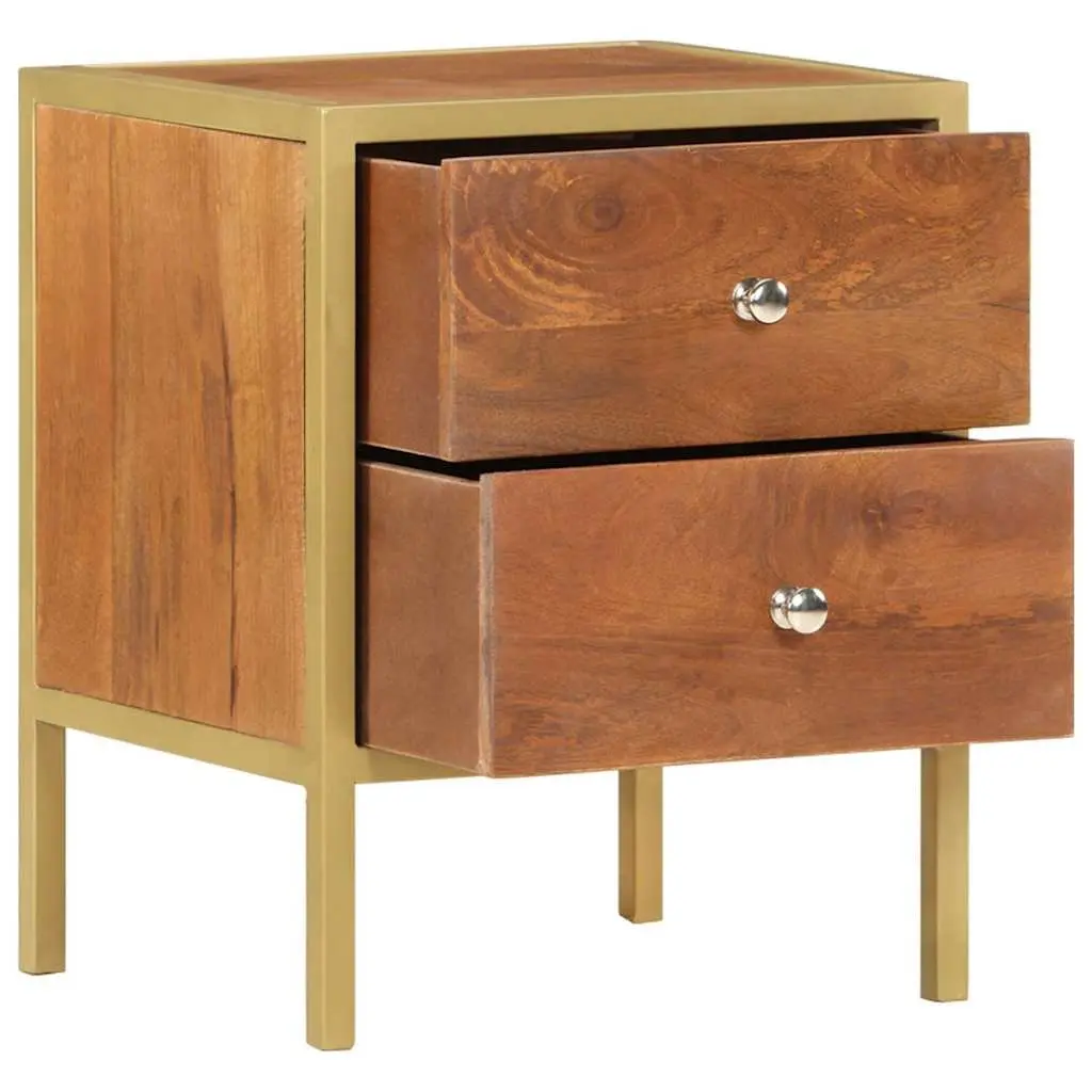 2 Drawer Wooden Bedside Cabinet 40W x 35D x 50H cm