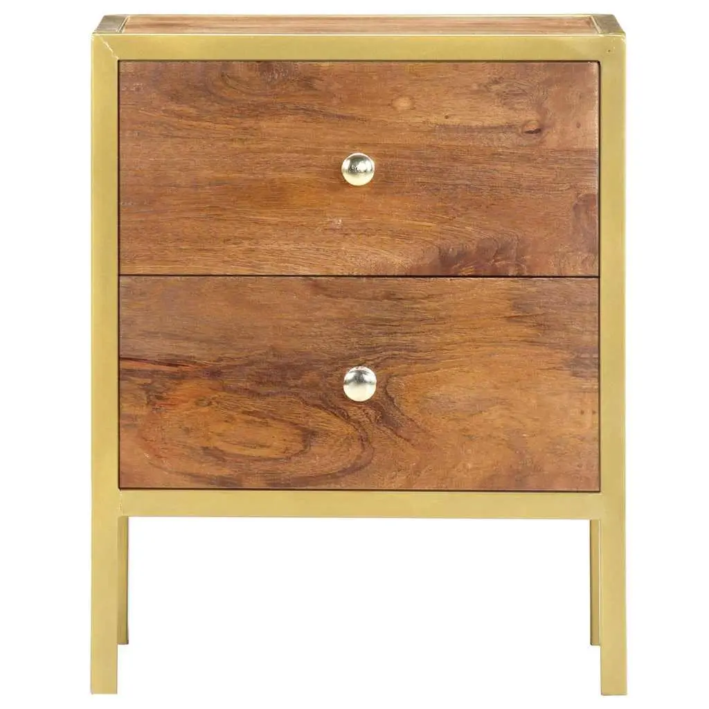2 Drawer Wooden Bedside Cabinet 40W x 35D x 50H cm