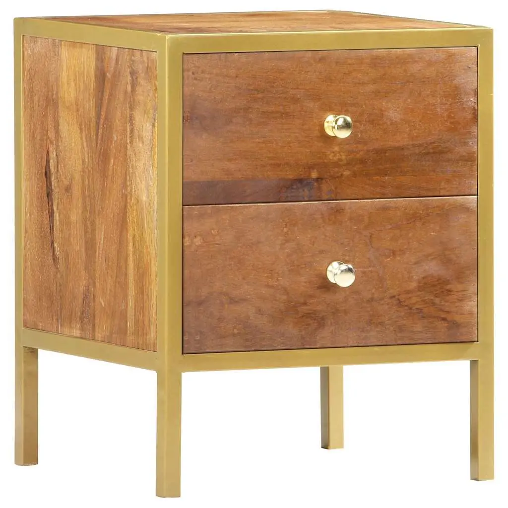 2 Drawer Wooden Bedside Cabinet 40W x 35D x 50H cm