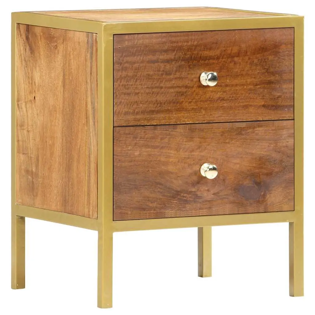 2 Drawer Wooden Bedside Cabinet 40W x 35D x 50H cm