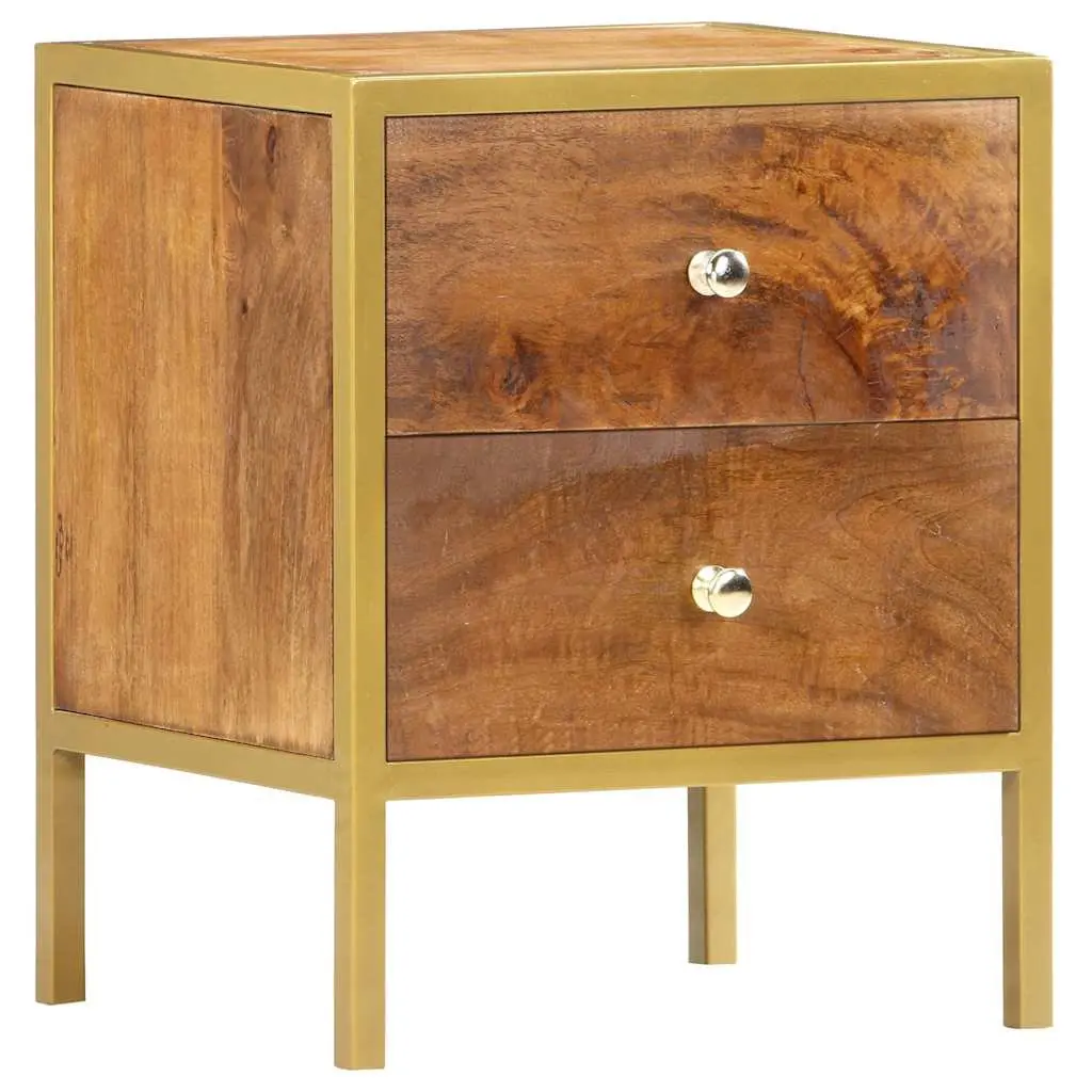 2 Drawer Wooden Bedside Cabinet 40W x 35D x 50H cm