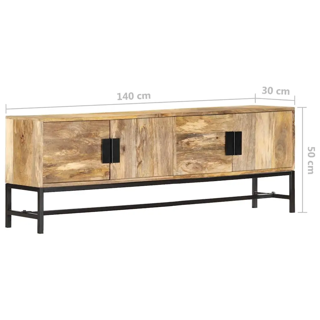 TV Cabinet Living Room 140x30x50 cm Brown Solid Mango Wood Storage Unit