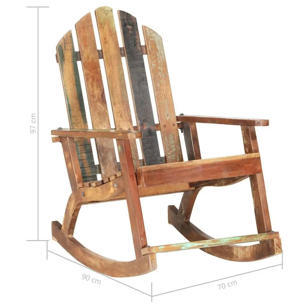 Rocking Chair Solid Reclaimed Wood Garden Outdoor Patio Relaxation Furniture