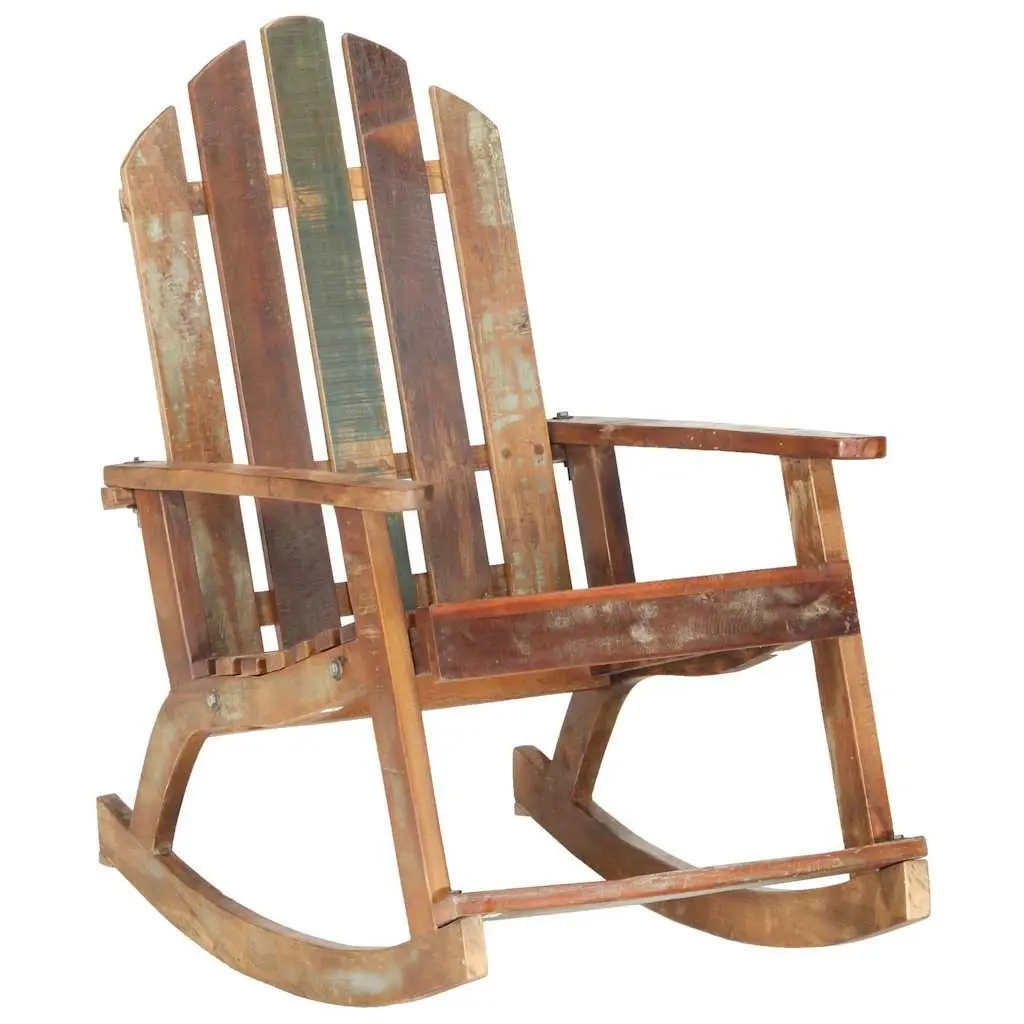 Rocking Chair Solid Reclaimed Wood Garden Outdoor Patio Relaxation Furniture