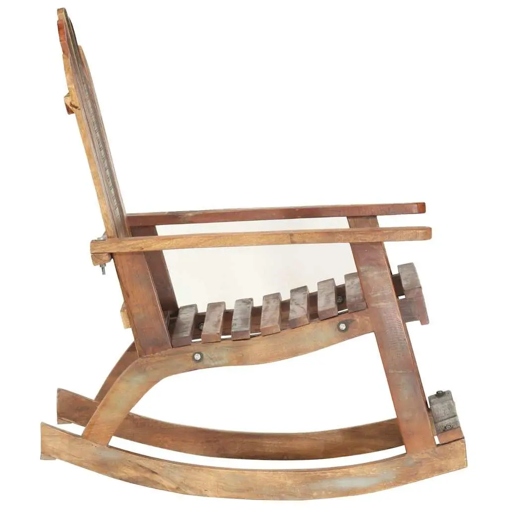 Rocking Chair Solid Reclaimed Wood Garden Outdoor Patio Relaxation Furniture