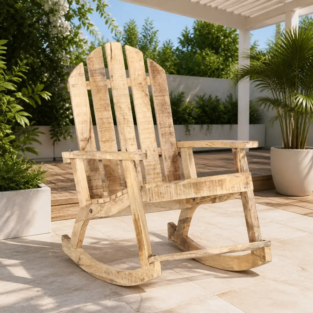 Solid Wooden Rocking Chair for Outdoors