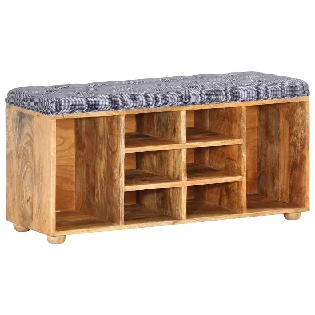Storage Bench Hall Entryway Solid Wood Padded Seat Compartments Furniture