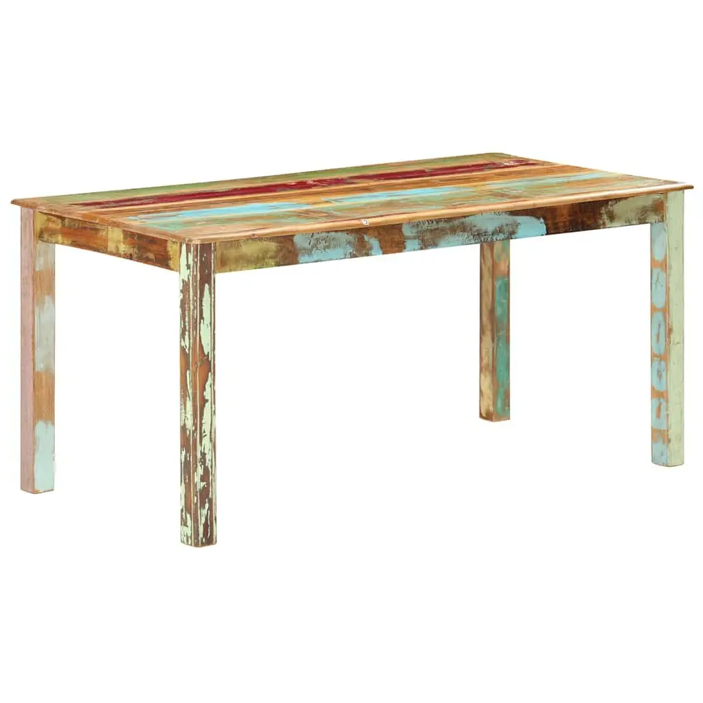 Dining Table Solid Reclaimed Wood 160x80x76 cm Kitchen Room Furniture