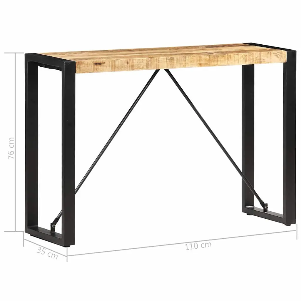 Console Table 110x35x76 cm Solid Mango Wood with Steel Legs End Accent