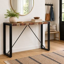 Console Table Dimensions: 110x35x76cm in Reclaimed Wood