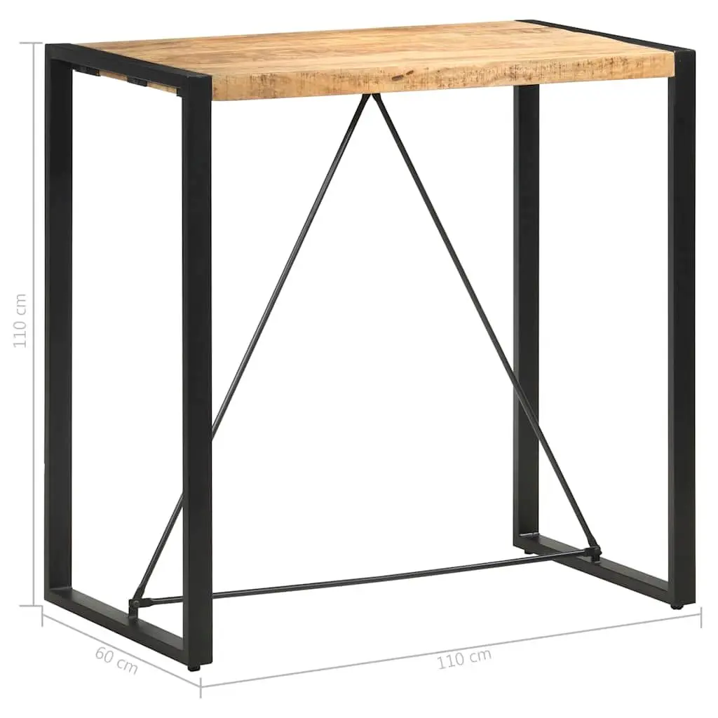 Bar Table 110x60x110cm Solid Mango Wood Kitchen Dining Industrial Retro Style