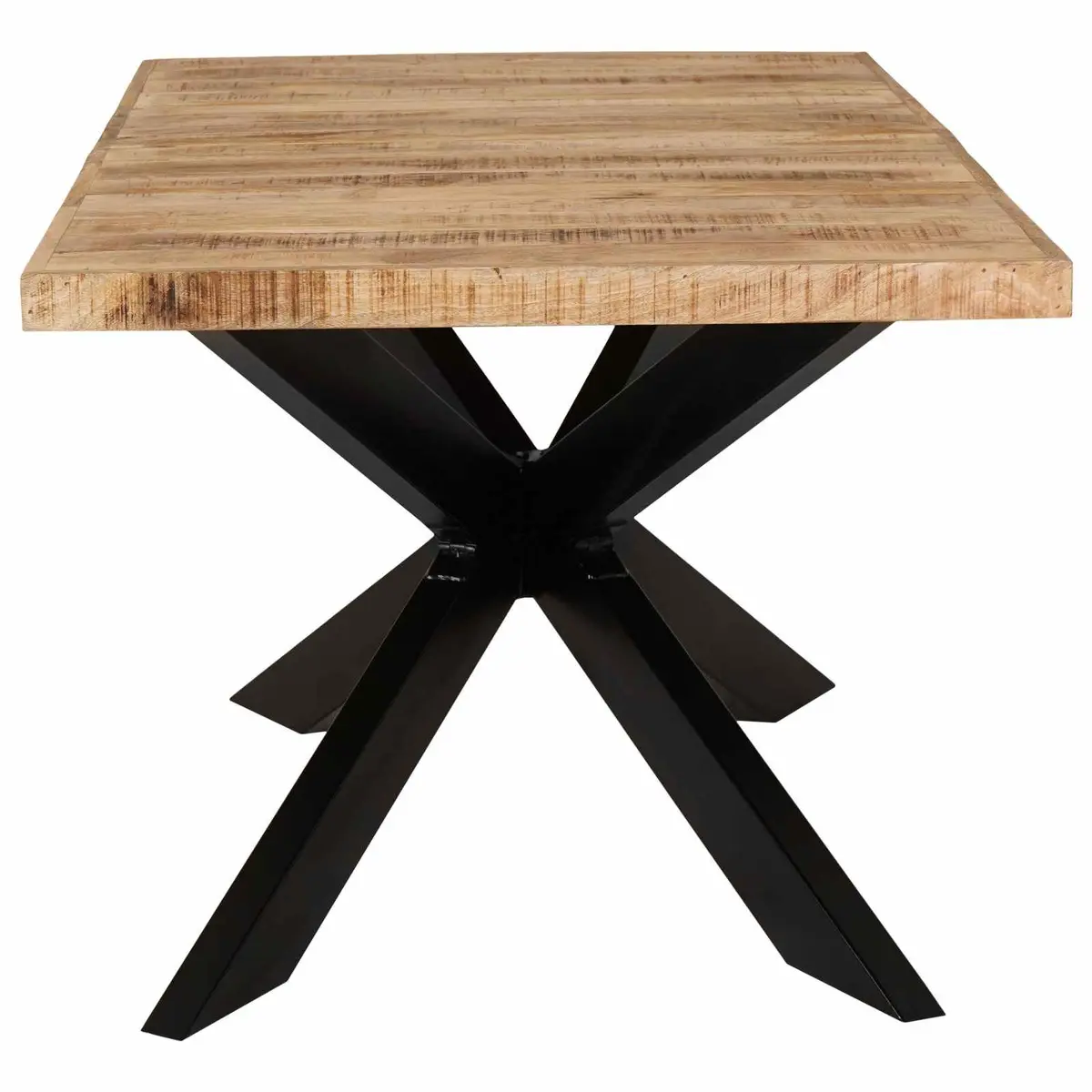 Dining Table 180x90x76cm Solid Rough Mango Wood Industrial Kitchen Furniture