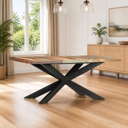 Dining Table 180x90x76 cm Solid Reclaimed Wood Industrial Design Kitchen
