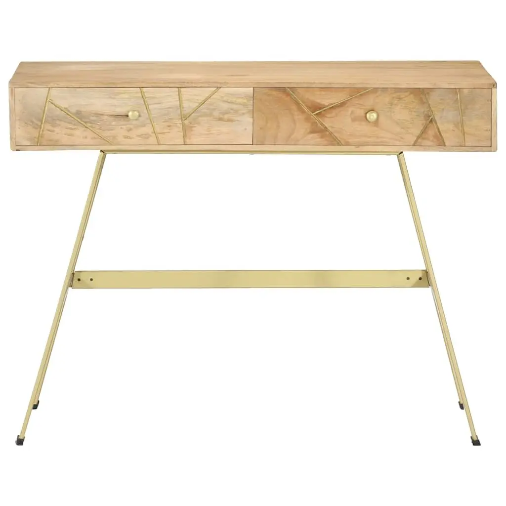 Writing Desk for Office 100x55x75cm Solid Mango Wood Industrial Style